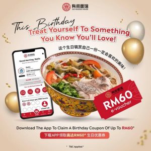 Total of RM60 off when sign up as a member on birthday